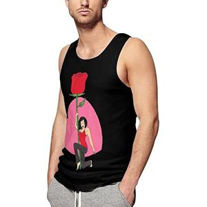 Valentines Girl Without Rose mannen spier tank tops print mouwloze t-shirts workout fitness t-shirt ondershirts XL