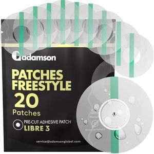 Diabetessensorbescherming - 20 x Freestyle Libre 3-patch - Duurzaam, geen lijm in het midden, niet irriterend, gemakkelijk aan te brengen en te verwijderen - Ideaal voor dagelijks gebruik