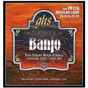 GHS BANJO - RVS String Set - 5-String - PF170 - Normaal Licht