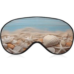 Oogmasker, zeeschelpen en zeester bedrukt slapend oogmasker, nachtoogmasker, verduisterende slapende oogmasker, reizen oogmasker