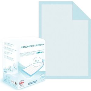100x ARNOMED incontinentie onderlegger wegwerp licht, absorberende onderlegger 60x90cm, baby aankleedkussen wegwerp, 5-laags cellulose onderlegger bed voor incontinentie, bed onderleggers wegwerp