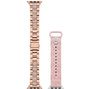Michael Kors MKS8028SET 38/40 mm blush en roségoud rubber en roestvrij stalen band voor Apple Watch®, MKS8028SET