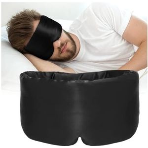 3 stuks moerbeizijde slaapmasker oog met verstelbare hoofdband ooglapje blokkerende licht oogmasker voor reizen dutje om te slapen (zwart)