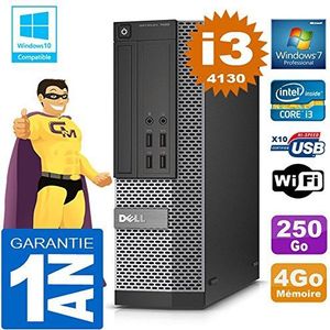 Dell PC 7020 SFF Core I3-4130 RAM 4 GB harde schijf 250 GB DVD brander WiFi W7 (gereviseerd)