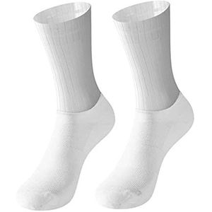 Fietsen Sokken Aero Sokken Naadloze Antislip Fietsen Sokken Road Fiets Sokken Outdoor Racing Bike Compressie Sport Sokken nieuwe (Color : White and white, Size : 39-45)