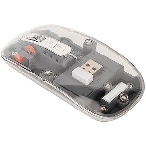 RGB muis, 2.4G muis, 400mAh, 2400DPI, kleurrijke transparante magnetische hoes voor thuis (grijs)