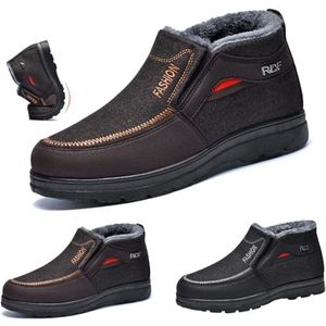 Heren instapschoenen, heren instapschoenen winter met bontvoering sneakers dames winter met bontvoering lage wandelschoenen wandelen hardlopen antislip outdoor sneakers(Brown,44 EU)