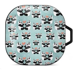 Panda Lovers Oordopjes Hoesje Compatibel met Samsung Hard Shell Beschermhoes Zwart-Stijl