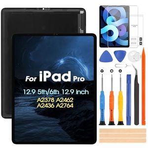 ARSSLY Display voor iPad Pro 12.9 5e / 6e LCD-scherm voor iPad Pro 12.9 5e/6e generatie A2378 A2462 A2436 A2764 vervanging van touchscreen-montage met reparatieset (zwart)
