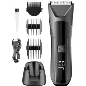 Tondeuse voor mannen, USB-opladen, digitale wasbare persoonlijke trimmer voor mannen en vrouwen, met verlichte trimmer, LCD-scherm