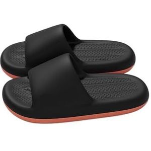 Cloudies slippers voor dames, Comfortabele zomersandalen for heren, pantoffels - ademende casual schoenen for thuis en buiten voor dames en heren | House Slides douchesandalen(Black,45 EU)