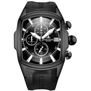 REEF TIGER Luxe Sport Horloges Voor Mannen Blauwe Wijzerplaat Rubber Band Analoge Quartz Horloges RGA3069-T, Orga3069-t-bbb, Quartz Horloges
