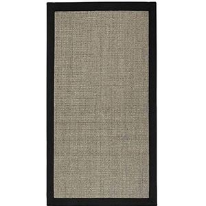 casa pura® Amazonas Sisal-tapijt met katoenen rand, antislip latex onderkant, meerdere kleuren en maten om uit te kiezen, grijs, 140 x 200 cm