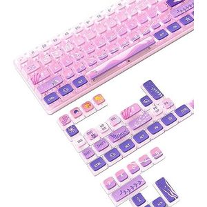 MAMBASNAKE 120 Toetsen PBT Pudding Keycaps Set,ASA Profiel,Dye-Sublimation,ANSI US Layout voor TKL 61 68 87 98 104 Mechanisch Toetsenbord,Compatibel met Cherry MX Gateron Otemu Kailh Schakelaars