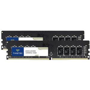 Timetec 32GB KIT(2x16GB) DDR4 3200MHz PC4-25600 CL16 1,35V niet-ECC niet-gebufferd Ontworpen voor gaming en grafisch Compatibel met AMD en Intel Desktop PC Computer geheugenmodule upgrade