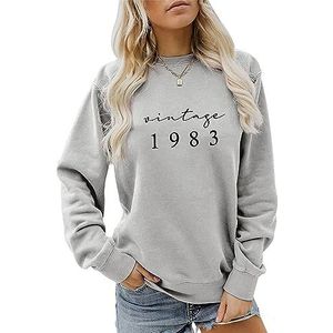 Vintage 1983 Crewneck Sweatshirt, Funny 40th Birthday Shirt Gift for Women Casual Retro Birthday Party Pullover Tops