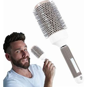 Ronde haarborstel, stylingborstel van keramiek, haardrogerborstel voor mannen en vrouwen, hoge temperatuurbestendigheid (53 mm)