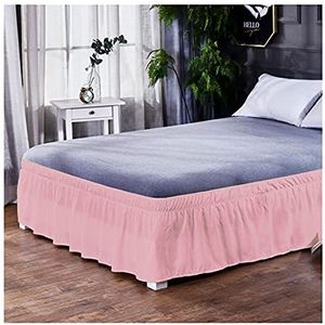 Bed Overhemden zonder bed Oppervlak Bed Accessoires Home Decor Bed Rok Elastische Wikkels om Dekbedden (Kleur: Roze, Maat: 180 cm 200 cm 40 cm)