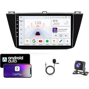 9 Inch Autoradio Compatibel voor Volkswagen Passat 2016-2020 met GPS Navigatie CarPlay Android Auto Acht-Core 4G Bluetooth WiFi MirrorLink Stuurwiel Afstandsbediening(T2 4 Core Wifi 2G+32G)