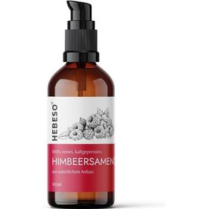 HEBESO - Frambozenpitolie 100% - Koudgeperst 100ml - Anti-aging, voedend, rijk aan vitamine A/E, EFA's - Behandelt rimpels, fijne lijntjes, droge huid - Gezichtsverzorging