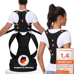 DONNER KRAFT Houdingscorrectie voor dames en heren: Back Posture-corrector Houding Corrector voor heren en dames - verstelbare en ademende houdingstrainer + e-book gids