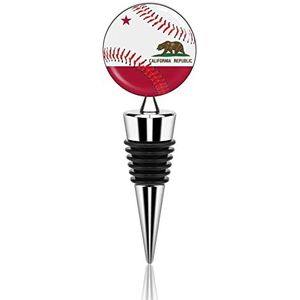 California Flag Baseball Wijnfles Stoppers Herbruikbare Roestvrij Staal Wijn Stopper voor Geschenken Bar Vakantie Feest Bruiloft
