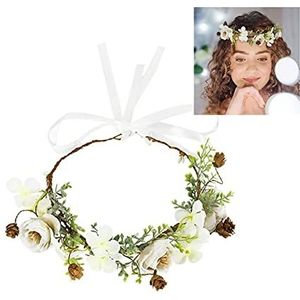 Kerstkrans vrouwen meisjes bloem hoofdband bruid bloem kroon haarband haaraccessoires bruiloft feest lente nieuwe krans hoofddeksel hoofddeksels vakantie decoratie (kleur: C03)