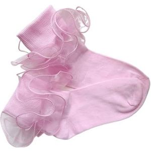 YIJIANUO 1 Paar Vrouwen Meisjes Lente Zomer Kant Boog Sokken Korte Sok Zachte Katoen Ruche Mode Sokken, Roze-1 paar, One size