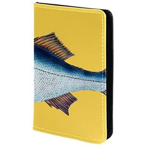Paspoorthouder, paspoorthoes, paspoortportemonnee, reizen Essentials Vintage vis gele achtergrond, Meerkleurig, 11.5x16.5cm/4.5x6.5 in