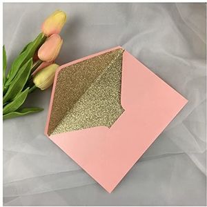 Kerstpostkaarten 25x Paper Enveloppen SHIMMER GRIJS PEARLESCENCE GLISTER ENVELOPEN for Diy Briefkaart/kaart Huwelijksuitnodiging Geschenkverpakking envelop Blanco Ansichtkaarten (Color : Dark pink