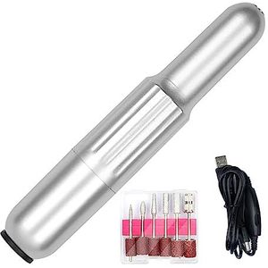 Elektrische nagelvijl, Mini-nagelboormachine, draagbare elektrische manicure-freesset, boorbits for nagelvijlen, gereedschap for het verwijderen van gellak voor zowel natuurlijke als kunstnagels (Col