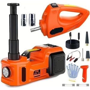 Vloerkrik, 5 Ton Elektrische Autokrik Met Slagsleutel En Bandenpomp - Draagbare Hydraulische Lift for SUV's, MPV's, Trucks En Sedans,Krik hem op