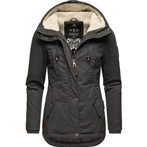 Marikoo Bikoo Winterjas voor dames, met capuchon, XS-XXL, Grijs, XXL