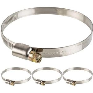 Slangklemmen, Slangklem met wormaandrijving, Klembereik 60-80 mm, set van 4 stuks, W2 roestvrij staal, Met kruisgleuf, 9 mm Bandbreedte, Buisklemmen voor wasmachine, Tuin, Vaatwasser, Zwembad