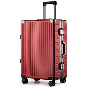 Koffer Kofferbak geschikt for MAN-tas, kan in de cabinekoffer zitten, vrouwelijke handbagage, instapwachtwoord, trolleykoffer (Color : Red, Size : 22inch)