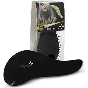 Ontwarrende haarborstel voor wirwar vrij haar - beste ontklitterborstel voor vrouwen, meisjes en kinderen voor natte, droog, fijn, afro, dik, golvend, krullend of dun haartypes in zwart