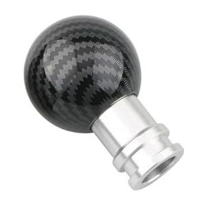 Auto Gear Shifter Stick Universele Auto Pookknop Versnellingspook Ronde Bal Vorm Water Transfer Printing Koolstofvezel 3 Stuks Adapter M12 M10 Voor M8 Versnellingspookknop (Color : Silver)