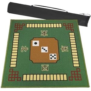 Mahjongg Mat Groene Mahjong-mat Met Draagtas, Antislip Ruisonderdrukking Spelmat Tafelkleed For Pokerkaartspellen Domino's Tegelspel (Size : 39.4x39.4inch)