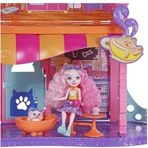 Enchantimals City Tails Appartement Palmer Pommy poppenhuis 3 etages met figuur, puppy, meubels en accessoires, cadeauspeelgoed + 4 jaar (Mattel HHC18)