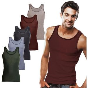 SGS 5-pack: Stijlvolle herenvesten & tanktops in wit & zwart of kleurrijk ideaal als muscle shirt of ondershirt