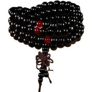 Armbanden, gebedskralen, 1 Pc Natuurlijk Sandelhout Boeddhistische Boeddha Hout Gebed 108 Kralen Armbanden Rozenkrans Sieraden-OM (Kleur: Om) (Kleur: Zwart)