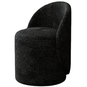 UPGENT Luxe faux lam fluwelen make-up stoel: comfortabele kaptafel kruk met rugleuning, zachte gewatteerde stoel, eetkamerstoel, voor woonkamer, slaapkamer en kaptafel gebruik (C)