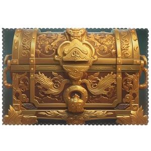 RAIZHE Golden Treasure Geïsoleerde dinerbordmat, 45,7 x 30,5 cm, anti-vet, antislip, beschermt eettafel, geschikt voor hotels, restaurants, keukens (verpakking van 6)