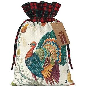 rooster trekkoord zakken, kerst inpakzakken Xmas behandelt tassen kerstfeest gunst zak-Thanksgiving Turkije