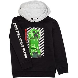 Minecraft Hoodie Boys Kids Game Creeper Black Hooded Jumper 6-7 jaar