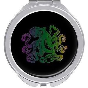 Kleurrijke Octopus Compacte Kleine Reizen Make-up Spiegel Draagbare Dubbelzijdige Pocket Spiegels voor Handtas Purse