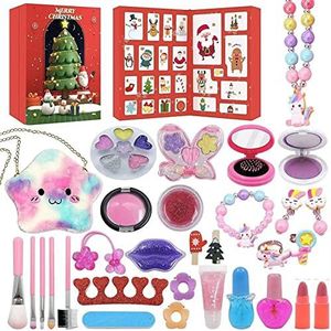 Kerstkalender Advent - Sieraden Make-up Beauty Adventskalender - 2022 adventskalender voor meisjes, 24 stuks kerst countdown kalender speelgoed met kleine meisjes make-up