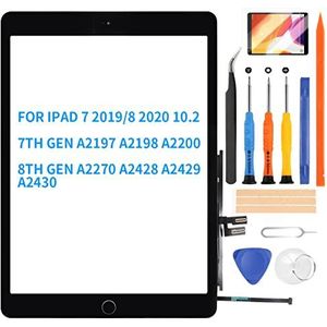 10.2 inch scherm voor iPad 7/8 2019 2020 7e/8e generatie scherm vervanging A2197 A2198 A2200 A2270 A2428 A2429 A2430 Touch Digitizer Glas Panel Repari Kit (zwart + Home knop)