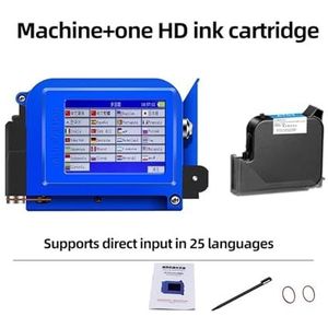 Draagbare inkjetprinter, 25,4 mm draagbare inkjetprinter, kleine mini QR-code batchnummerprinter, sneldrogende inkt vervaagt niet(1 Printer-1 HD ink)