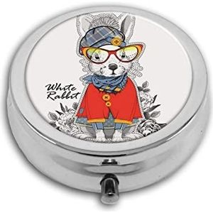 Cartoon Konijn Pill Box-3 Compartiment Geneeskunde Pil Case, Draagbare Medicine Tablet Vitamine Houder Organizer voor Portemonnee Pocket Reizen Geschenken